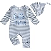 Pivanzore Little Brother Newborn Outfit Letters Printed Baby Romper Fall Winter Infant Boy Clothes With Hat
