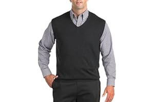 Harbor Bay by DXL Men's Big and Tall V-Neck Sweater Vest Carbon Heather 2XLT