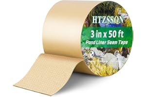 HTZSSON Pond Liner Seam Tape 3" x 50' - Double Sided Butyl Adhesive Tape for EPDM Liners, Waterproof Repair Patch for Ponds, Fish Ponds, Water Features & Outdoor Landscaping (Yellow)