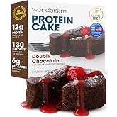 Wonderslim High Protein Cake Mix, Gluten-Free, 7ct (Double Chocolate Cake) | 12g Protein, 130 Calories, 6g Net Carbs, Low Sugar, Keto Dessert, GLP-1 Friendly Chocolate Mug Cake Mix for Weight Management