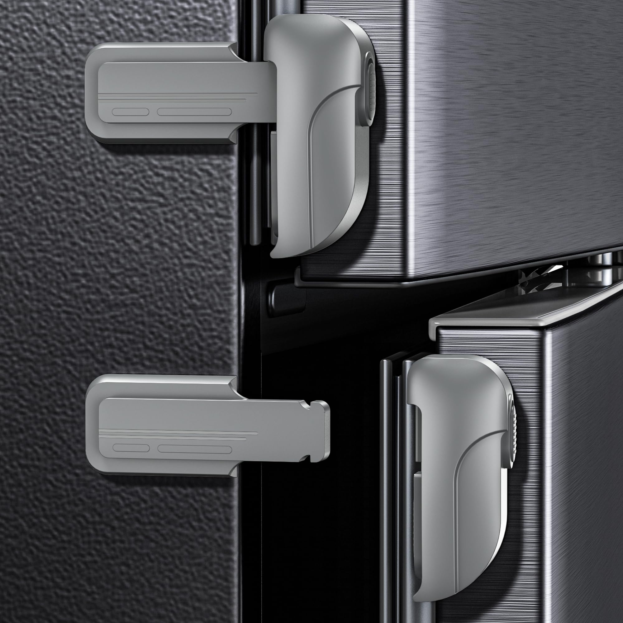 Photo 1 of 2 Pack Fridge Locks, Single Door Refrigerator Lock for Kids Safety, Durable ABS Child Proof Freezer Latch to Keep Door Closed, Easy Install Child Lock for Fridge, No Tools Need or Drill