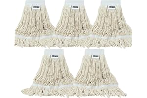 KLHB-YF 21 oz Thick Looped End White Mop Heads - Heavy Duty Thick White Replacement Mop Heads Cotton Washable Industrial mop 
