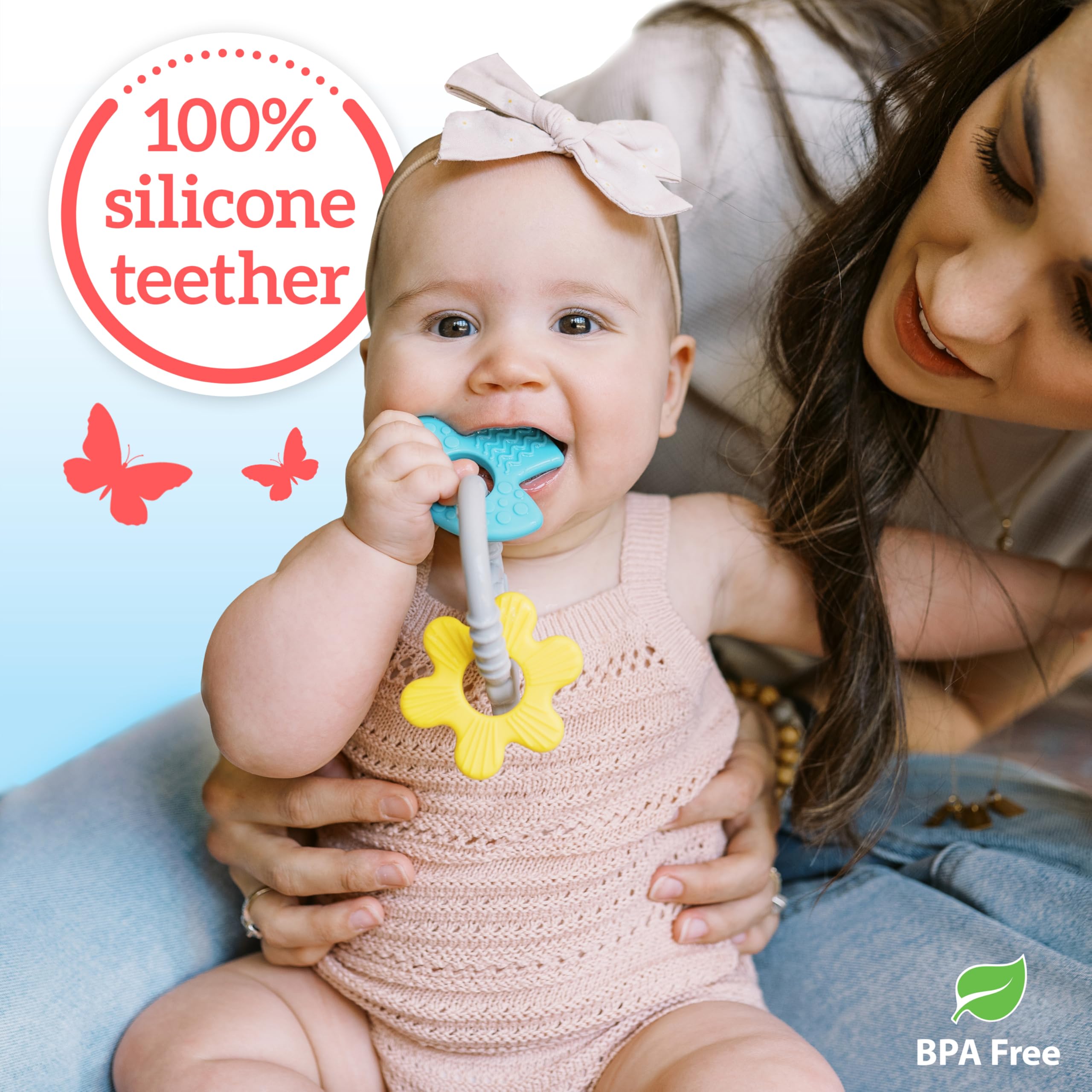 Dr. Brown’s Learning Loop Silicone Ring Teether, Fox - 3m+