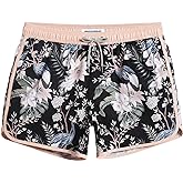 maamgic Mens Swim Trunks Retro Swim Shorts 4 Way Stretch with Mesh Vintage 80s 90s Quick Dry Swimsuits Board Shorts