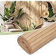 Bamboo Wall Panels for Interior Decor(48"H x 96"L)Natural Wainscoting Panels Wall Paneling for Living Room, Tiki Bar, Kitchen, Ceiling Tiles, Pole Wrap Wood Roll, Bedroom
