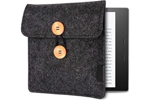 WALNEW 7-inch E-Reader Sleeve for 7'' Kobo Libra H2O 2019 / Kindle Oasis (10th and 9th Gen, 2019 and 2017 Released) Protective Insert Sleeve Case Cover Bag, Black