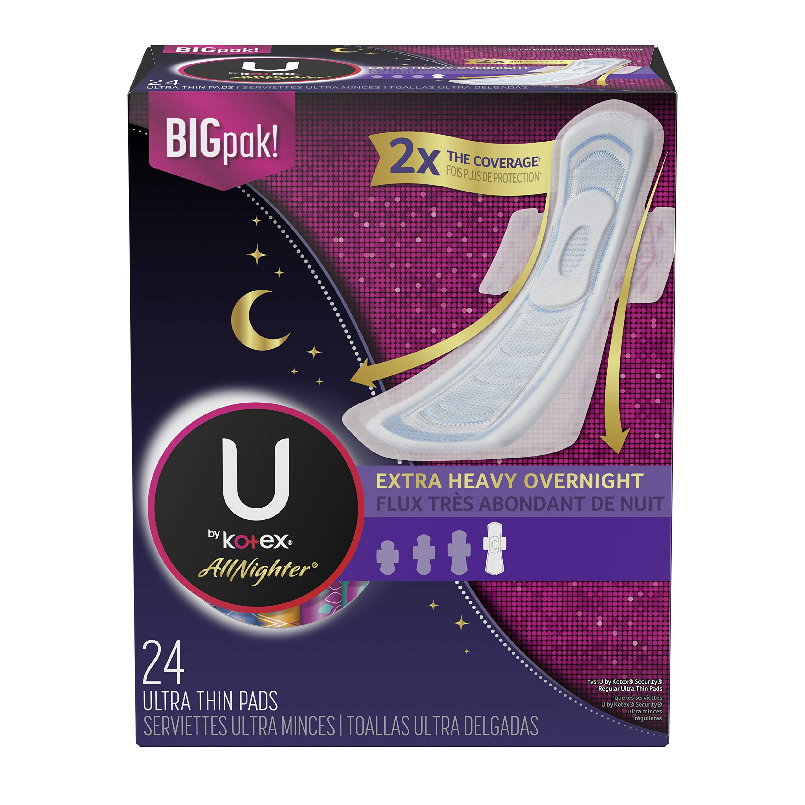 U By Kotex Allnighter Ultra Thin Overnight Pads With Wings Extra Heavy Flow 24 Count Buy Online In Guernsey At Guernsey Desertcart Com Productid