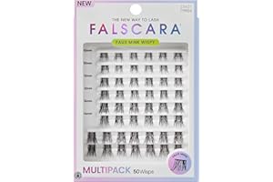 Falscara, False Eyelashes, Lash Clusters, 'Faux Mink Wispy', 10mm-16mm, Includes 50 Wisps, Contact Lens Friendly, Easy to App