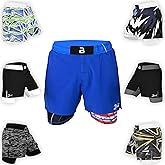 2BOLD MMA Shorts Men’s 2 in 1 Jiu-Jitsu Built in Compression Lining Athletic Gym Boxing Muay Thai BJJ No-Gi Grappling Shorts