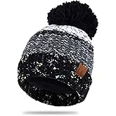 C.C Exclusives Women's Winter Seed Stitched Confetti Pom Beanie Hat (HAT-1816)(HAT-2214)(HAT-2085)(HAT-3841)