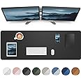 Large Desk pad mat,Mouse Pad,Office Desk Mat, Non-Slip PU Leather Desk Blotter,Large Desk pad,Waterproof Keyboard mat for Office/Home/Decor (Black,48" x 17.2")