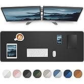 Large Desk pad mat,Mouse Pad,Office Desk Mat, Non-Slip PU Leather Desk Blotter,Large Desk pad,Waterproof Keyboard mat for Office/Home/Decor (Black,48" x 17")