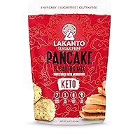 Lakanto Sugar Free Pancake and Baking Mix - Sweetened with Monk Fruit Sweetener, Keto, 7g of Protein, 1g Net Carbs, High in F
