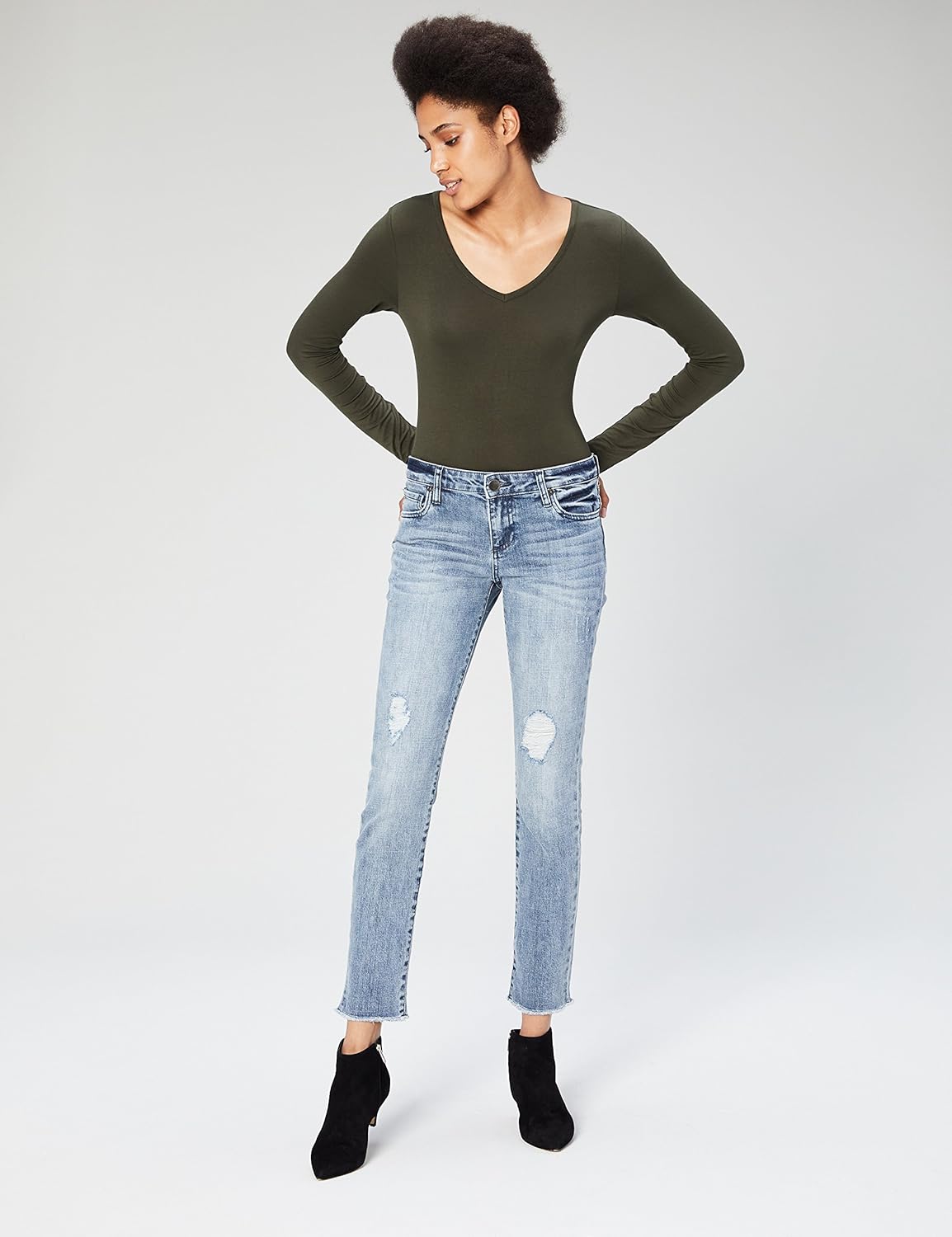  Brand - Daily Ritual Women's Jersey Long-Sleeve V-Neck T-Shirt: Clothing