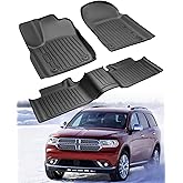 3 PCS for Dodge Durango Floor Mats 2011-2015,for Jeep Grand Cherokee Cargo Liners 2011-2015 All Weather Floor Liners Rubber Tech Car Accessories