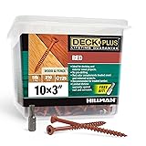 Deck Plus 48433 Wood Screws #10 x 3", Red, 5lb Box