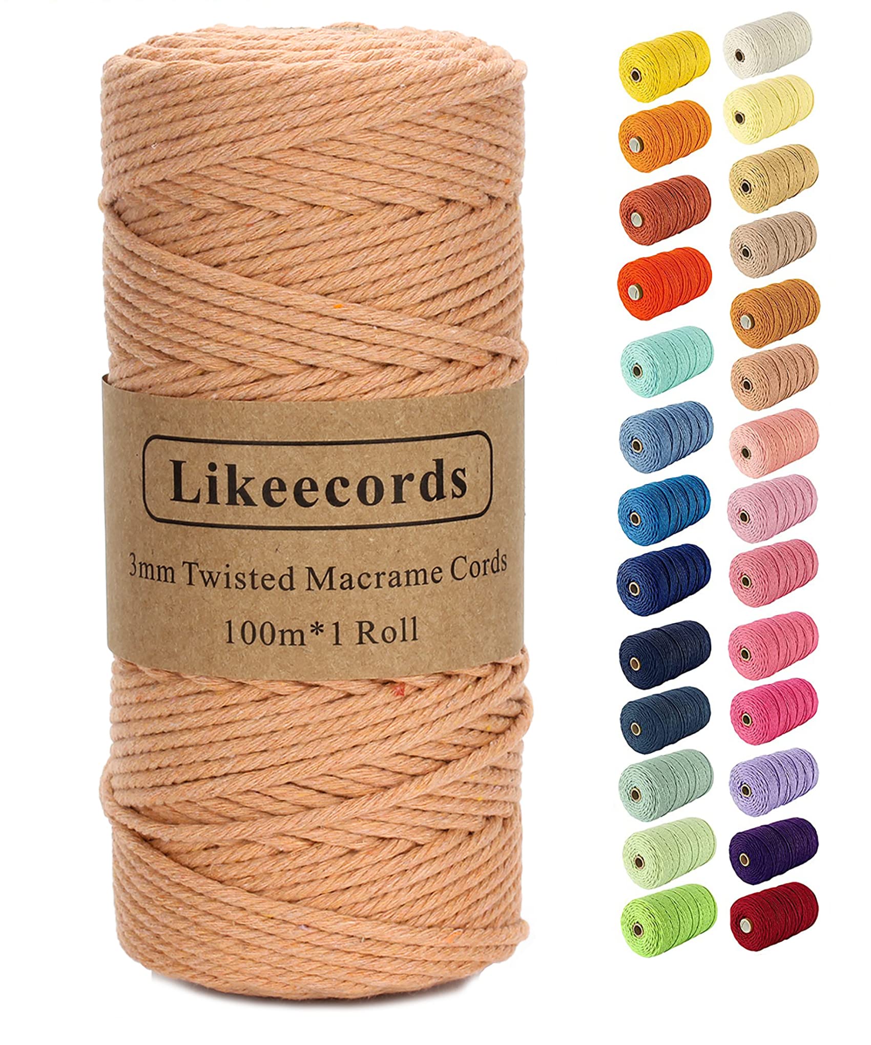 Macrame Cord,3mm x 328Feet Cotton Twine String