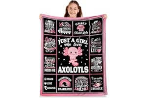 Kieetlan Axolotls Blanket Gifts, Axolotls Gifts for Girls, Just A Girl Who Loves Axolotls, Gifts for Axolotls Lovers, Axolotls Party Decorations Blanket 40”x50”