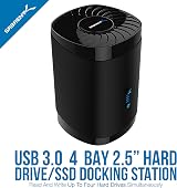 Sabrent 4 Bay 2.5" SSD HDD Docking Station USB 3.0 Offline Clone Fan DS-4SSD view 2