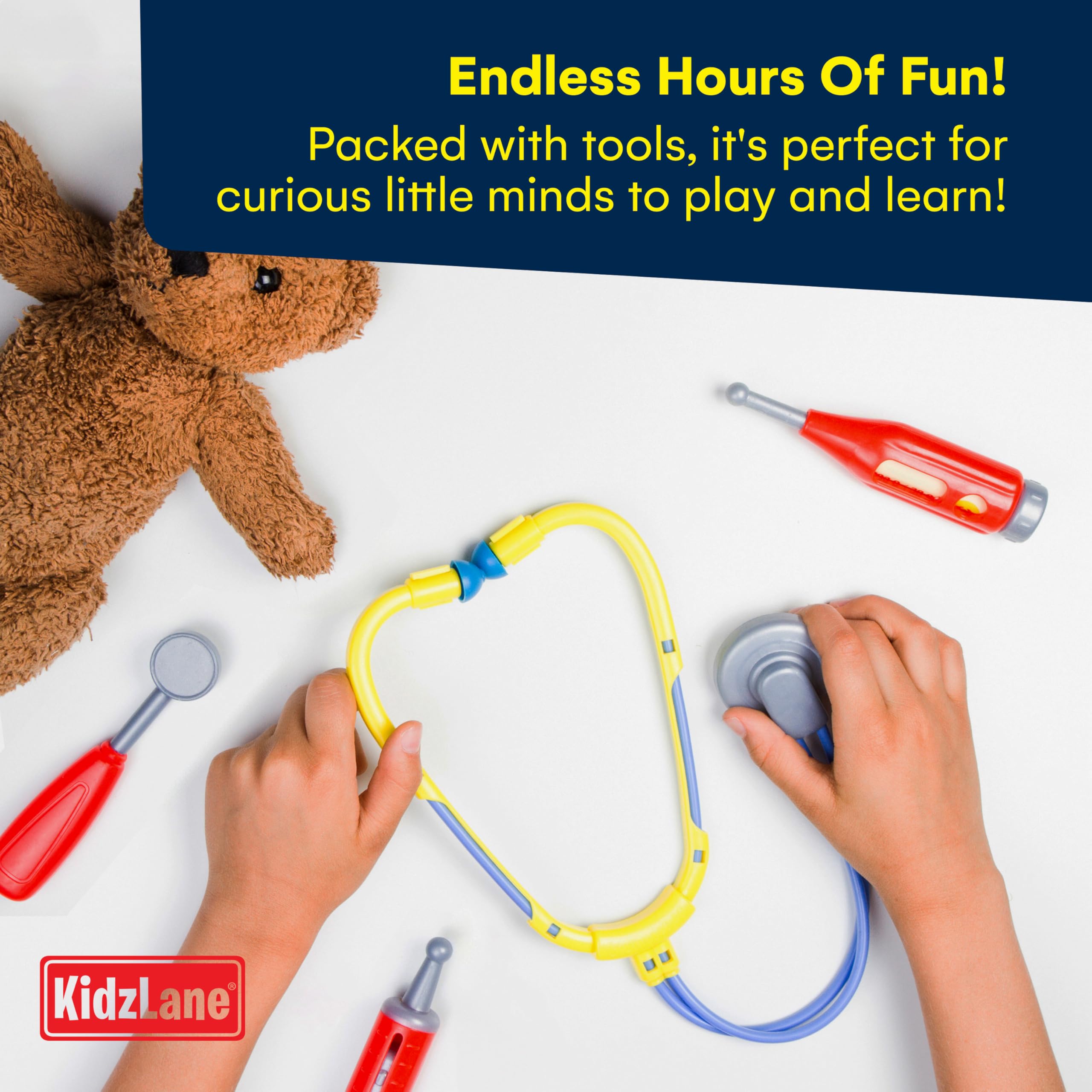 Kidzlane Doctor Kit for Kids - Kids Doctor Playset - Toddler Toy Doctor Kit -Toys Doctor Kit, Play Doctor Set for Kids with Case - Pretend Medical Kids Dr Kit with Kids Stethoscope Included