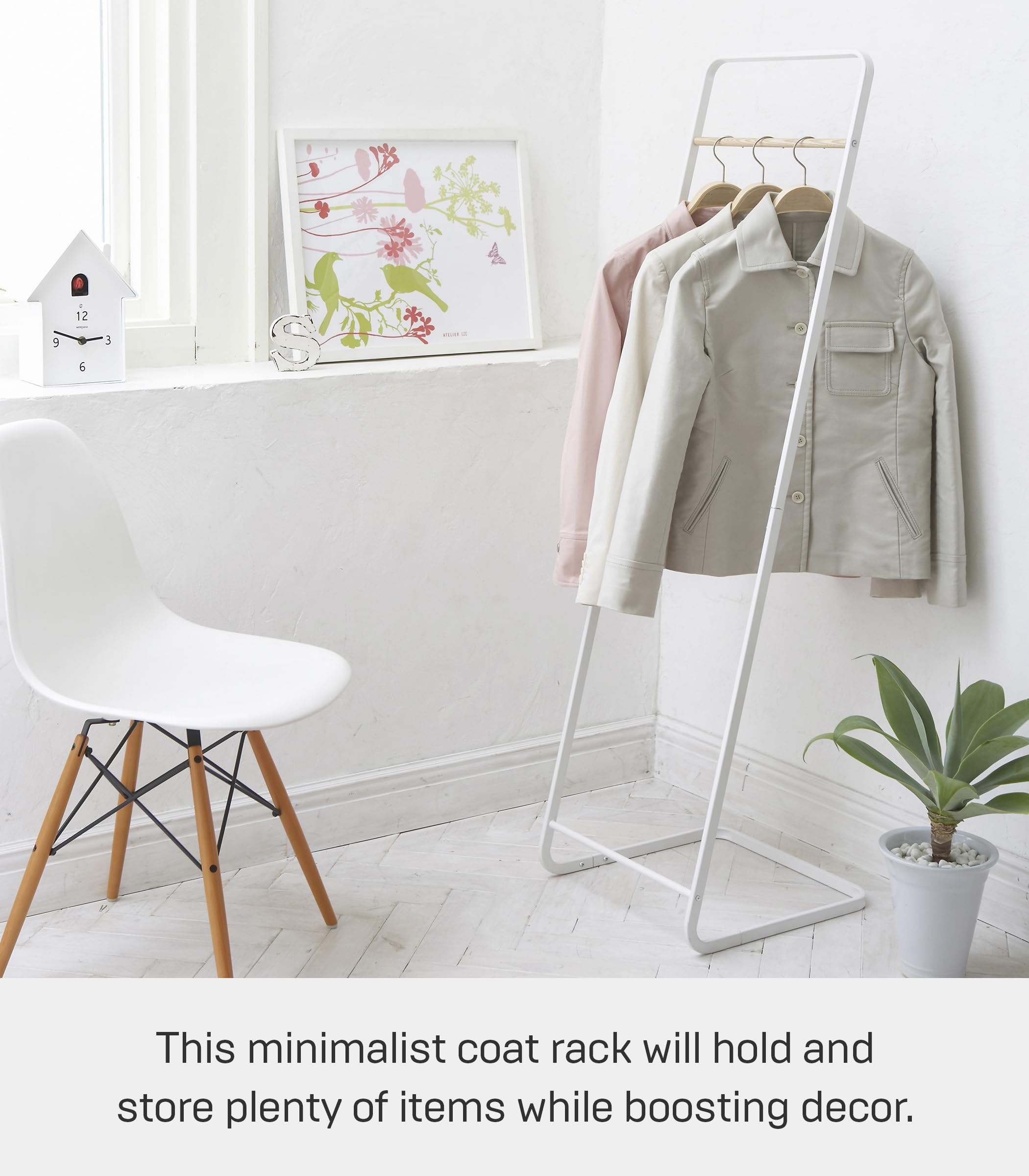 Yamazaki Home Tower Freestanding Coat Hanger Clothes Rack, 55