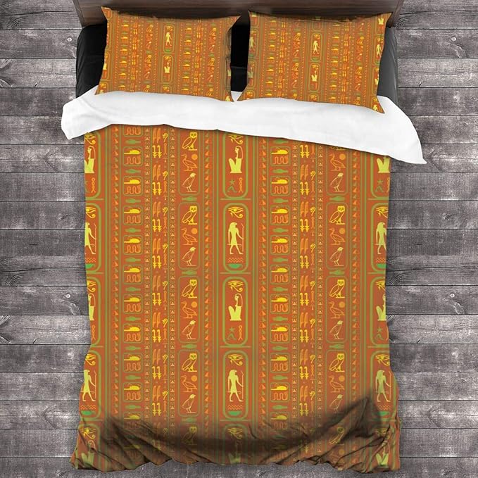 Ancient Egyptian Motifs 3 Pieces Kids BedinaBag Bedding