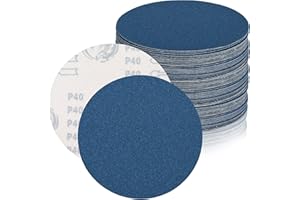 Anteecana 6-Inch no-Hole Hook and Loop Sanding Discs, 40/60/80/100/120/150/180/240/320/400/600 Grits Sandpaper for Random Orbital Sander, 26-Pack (Assorted Grits)