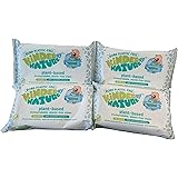 Kinder by Nature Plant Based Baby Wipes - 100% Biodegradable & Compostable, 224 Count (4 Packs of 56) - 99% Plant-Based Ingre