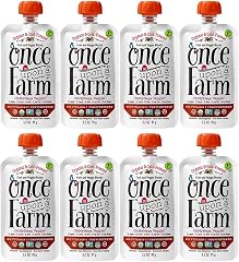 Once Upon a Farm Organic, Cold Pressed, Refrigerated Stage 2 Baby Food, OhMyMega Veggie, for 7+ Month, 3.2 oz (Pack of 8)