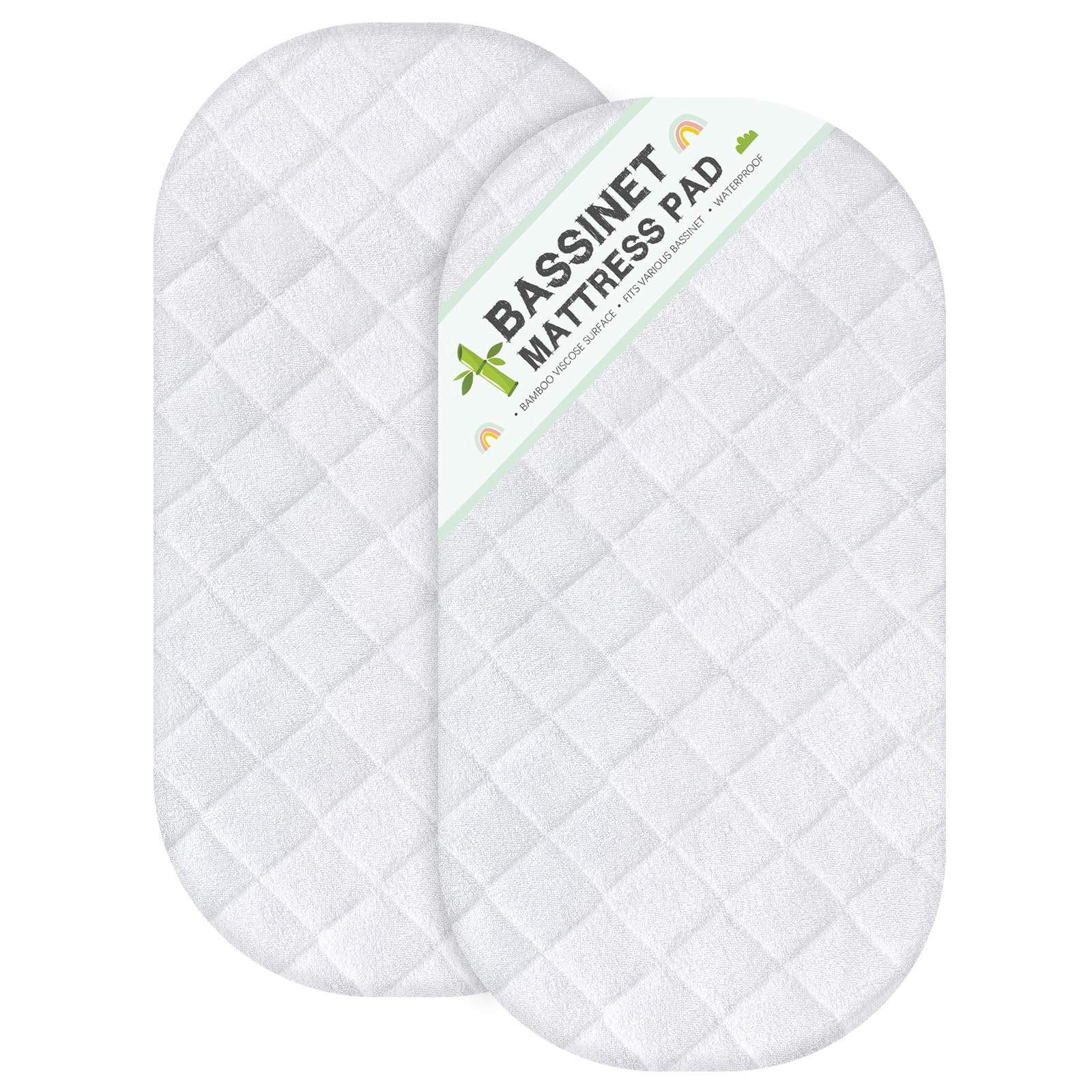 Photo 1 of Bassinet Mattress Protector Fits 12" x 27" Moses Basket and Silver Cross Stroller Bassinet Mattress, Ultra Soft Waterproof and Breathable, 2 Pack, Washer & Dryer