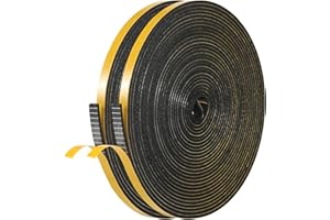 10×3mm/10m×2 rolls Self-Adhesive Foam Weather Stripping Tape,Insulation Seal Strip for Doors and Windows Sound Proofing (blac