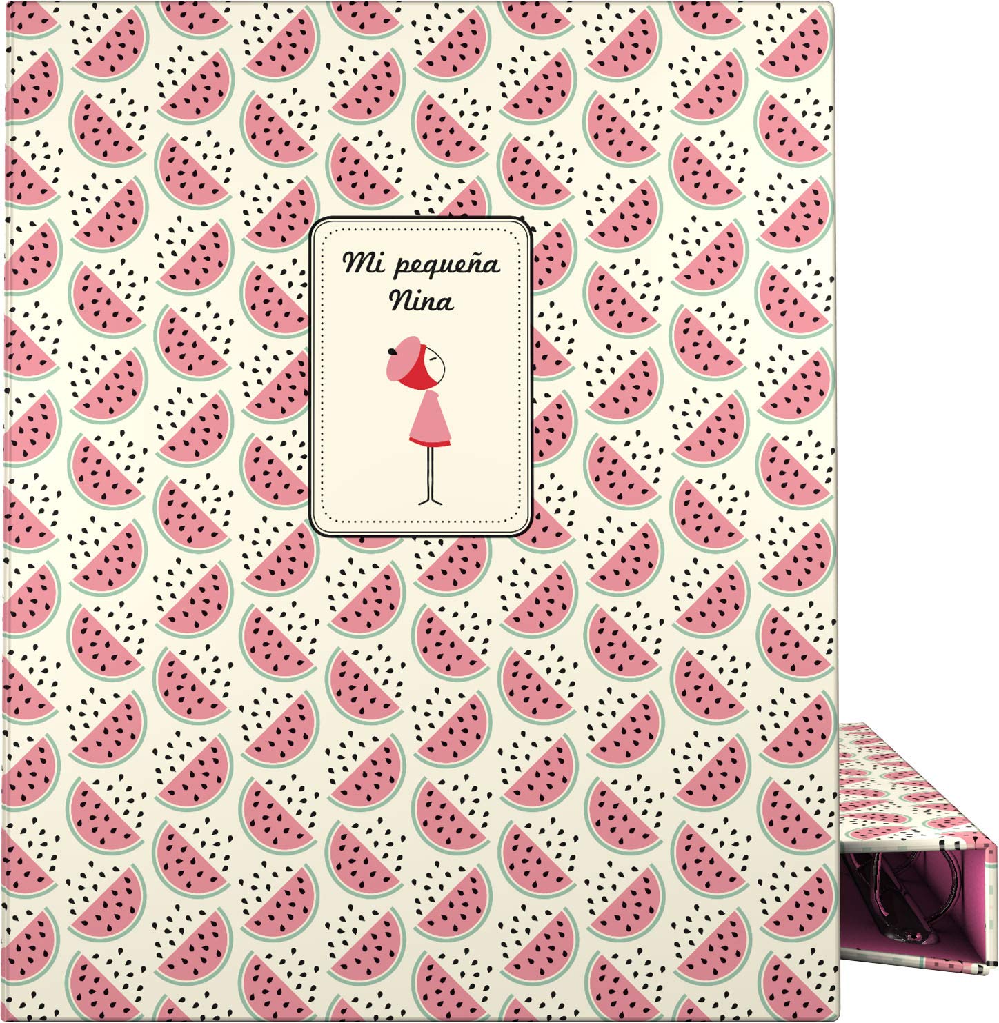 Grafoplás 88141938 Nina and Other Little Things Collection 4-Ring Binder 25 mm, Watermelon Model, A4