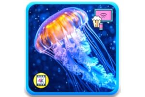 Floating Jellyfish Aqua - Drifting Sea Glow & Underwater Serenity with Weather & Clock For Fire TV