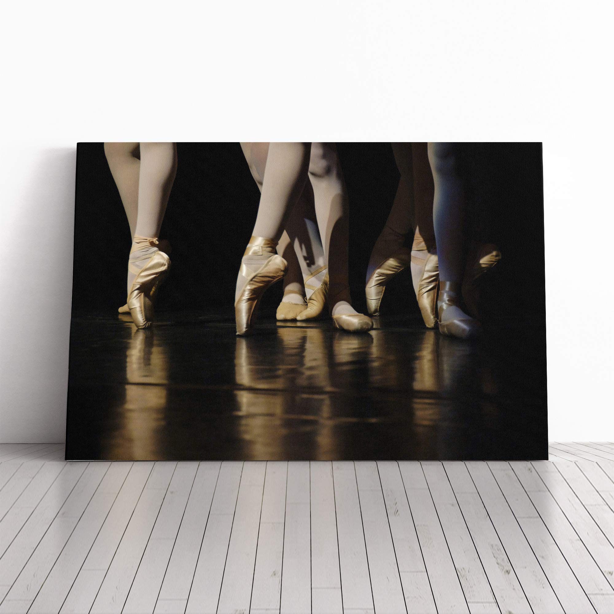 The Ballet Dancers (1) Canvas Print | Gallery Wrapped 30mm Frame Wall Art | 20x14 inches | Ready to Hang | Modern Picture | Living Room Bedroom Lounge Office
