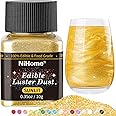 NiHome Edible Food-Grade Glitter Powder Glimmer Luster Dust Metallic Fancy Food Decorating Sprinkle Glimmery Dust for Drink Wine Beverage Cake Bakery Vegan Allergen-Free (Sunlit, 0.35oz/ 10g)