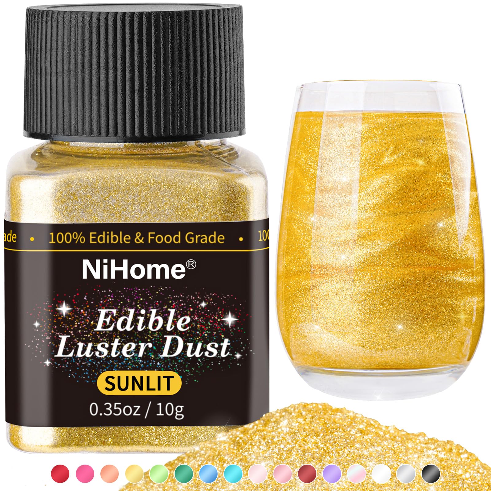NiHome Edible Food-Grade Glitter Powder Glimmer