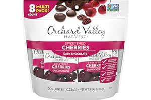 ORCHARD VALLEY HARVEST Dark Chocolate Cherries, 1 oz (Pack of 8), Non-GMO, No Artificial Ingredients