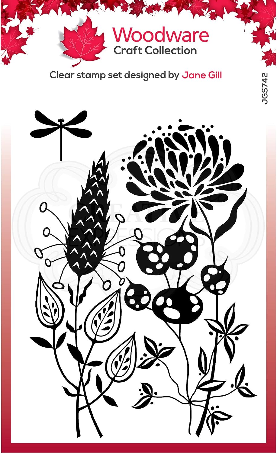 Woodware Jane Gill-Clear Magic Stamp Set-Autumn Pods, 10 x 15 cm Approx, Transparent, JGS742