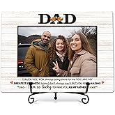 CTLHKY Father Photo Frame, Best Dad Wooden Tabletop Picture Frame With Stand, Christmas Thank You Gifts for Daddy Step Dad, Birthday Father's Day Gifts From Daughter Son -A54