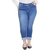Royalty for Me Womens Women's Plus Size Wannabettabutt Mid-Rise Mega Cuff Ankle Jean