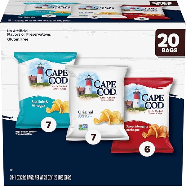 CAPE COD VARIETY PACK CHIPS, 20 COUNT 1...