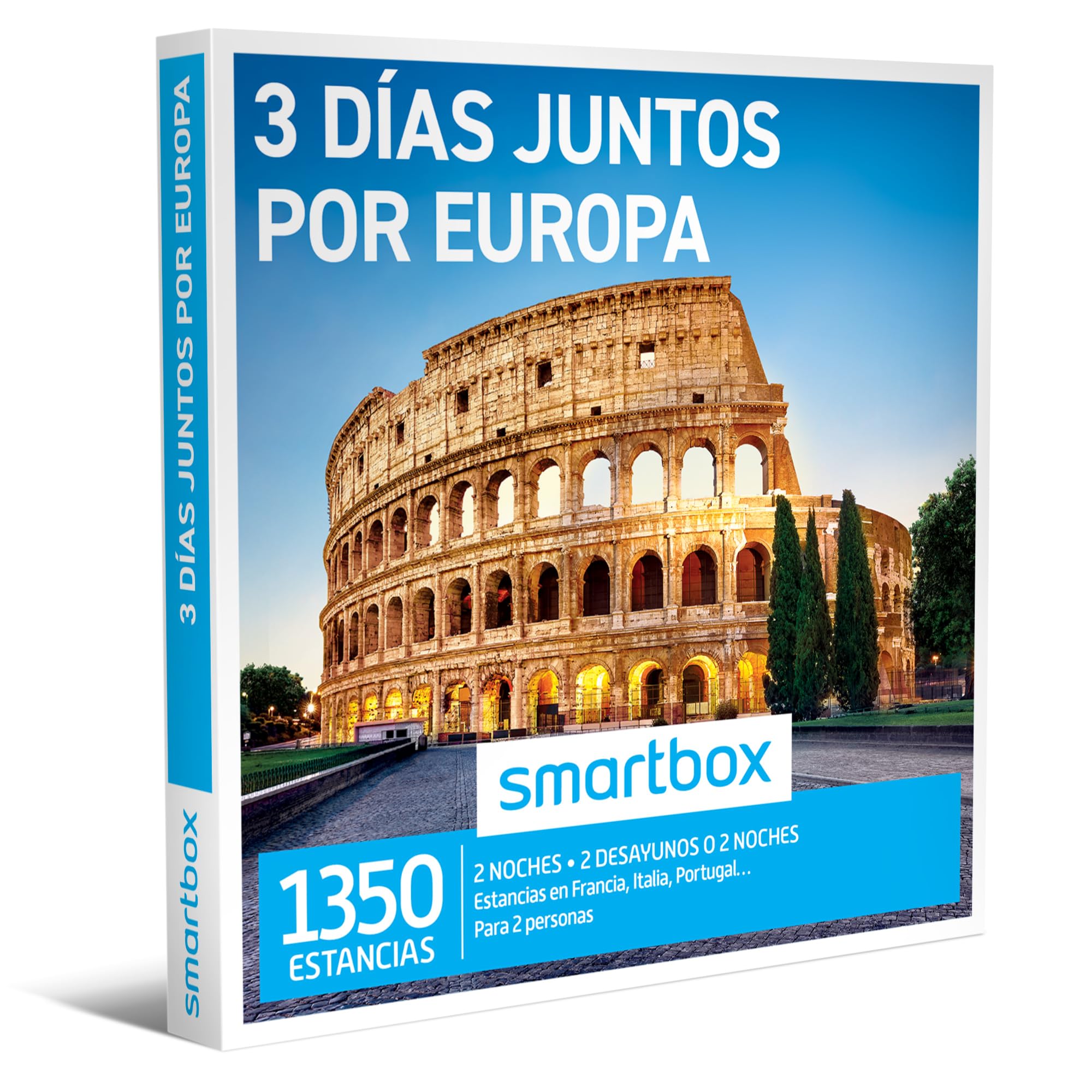 Smartbox - Gift box 3 days together by Europe - Gift idea - 2 nights with breakfast or 2 nights for 2 people