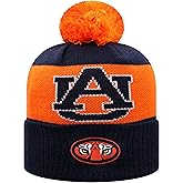 Top of the World NCAA Team Color-Gametime-Cuffed Knit Skully Beanie Hat-Auburn Tigers-One Size Fits Most