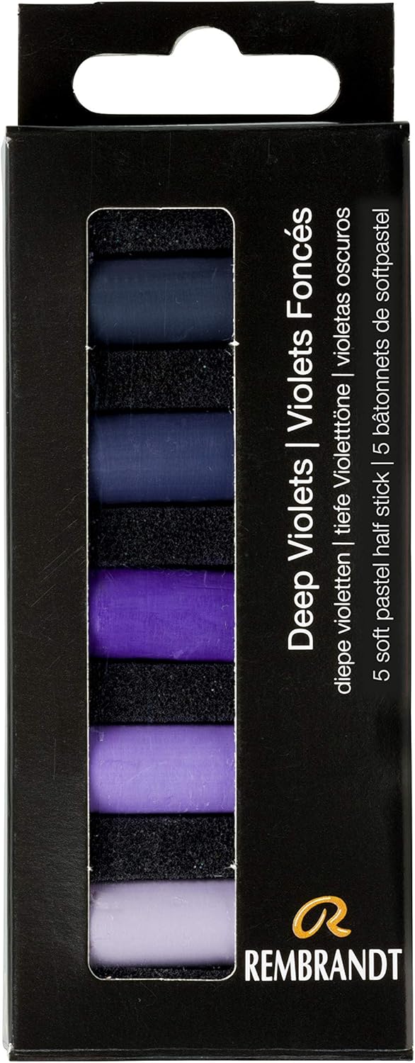 Rembrandt Soft Pastel Micro Set, 5-Piece Half Sticks, Deep Violets