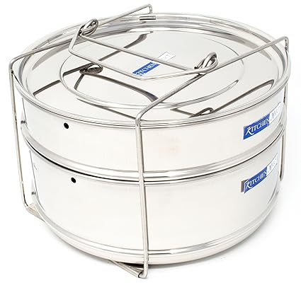 Kitchen Mart Cooker Separator Set (2 Containers; Suitable for 7.5 Ltrs Prestige Outer Lid Cooker)