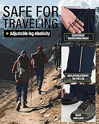 iCreek Men's Packable Rain Pants Waterproof