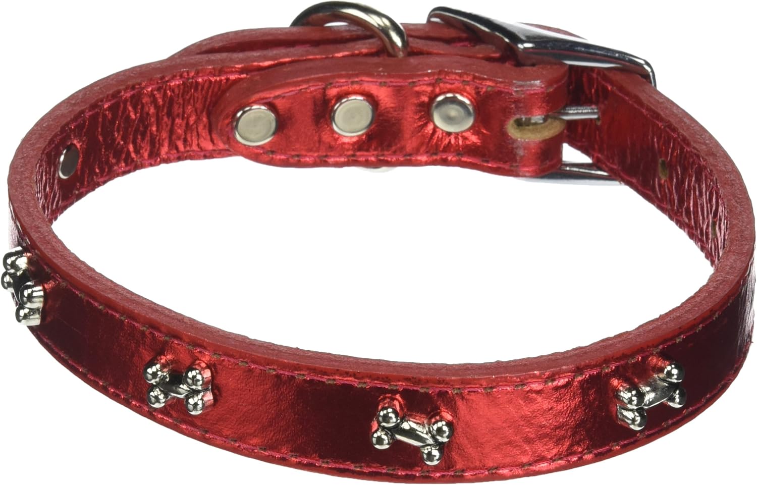 OmniPet Signature Leather Dog Collar with Bone Ornaments
