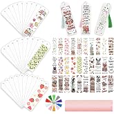 120Pcs Acrylic Bookmark Blanks Kits, Clear Acrylic Book Marks for Reading Women,30Pcs Blank Bookmarks with 30PCS Booklover Theme UV DTF Stickers and 30 Color Tassels for DIY Bookmarks Gift