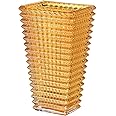 MCMCNCUIU Crystal Vase, Amber Glass Vase, Glass Vase, Vases for Centerpieces, Flower Vase, Large Glass Vase, Modern Vase for Living Room, Bedroom, Dining Table, Birthday, Wedding, 11 Inches