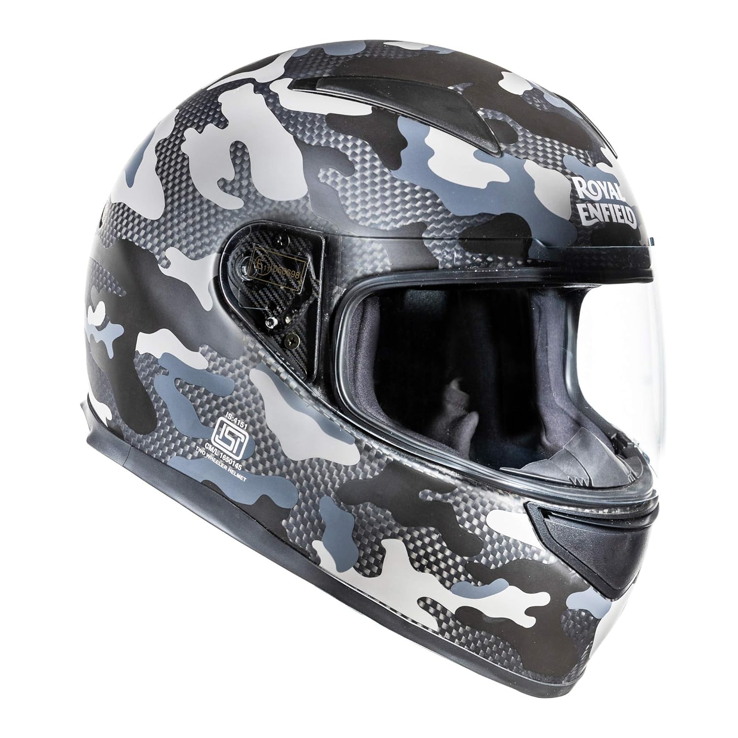 Royal Enfield Street Prime Camo Carbon Fiber Full Face ISI DOT ECE